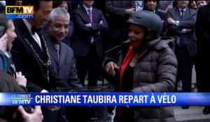 Christiane Taubira quitte son ministère à vélo