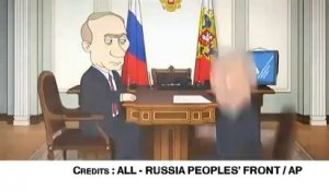 Vladimir Poutine élimine des leaders russes corrompus dans un dessin animé de propagande bizarre