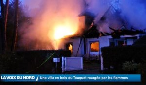 Une villa en bois ravagée par les flammes dans la nuit au Touquet