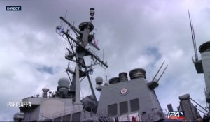 Coopération militaire entre Israël et les Etats-Unis à bord d'un destroyer U.S.