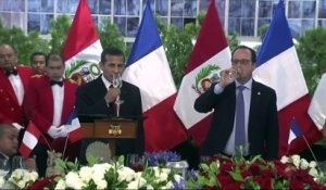 Hollande au Pérou, première étape de sa tournée en Amérique latine