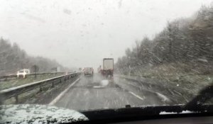 Tempête de neige sur la route Disney à Paris
