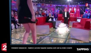 Vivement Dimanche : Fabrice Luchini moqueur, il tacle avec humour Marina Kaye sur sa robe très courte (Vidéo)