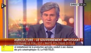 Stéphane Le Foll évoque sa femme qui n'a pas bien vécu l'intervention des agriculteurs chez lui