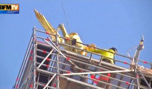 Mont-Saint-Michel: l'archange décroché avec succès pour être restauré