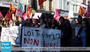 Loi travail_manifestation jeunesse à Troyes