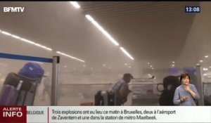 De la fumée, des cris, les images de l"aéroport après la double explosion
