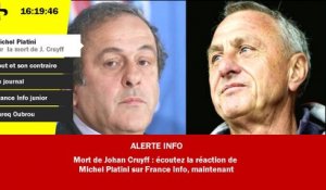 Mort de Johan Cruyff : la réaction de Michel Platini