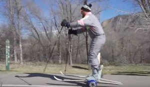 MDR: Il fait du ski avec un hoverboard en mode années 80