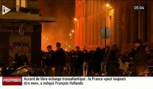 Violences et dégradations dans Paris après l'intervention de François Hollande à la télé