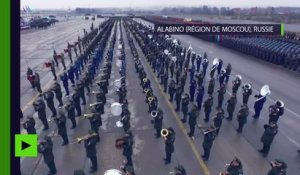 Russie : les répétitions du défilé de la Victoire à Alabino, filmées par un drone