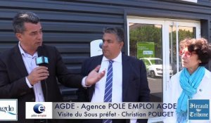 AGDE - 2016 - POLE EMPLOI - VISITE de Christian POUGET  ( Sous préfet de BEZIERS ) à l'agence d'Agde