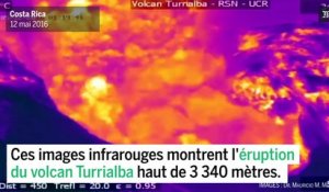 Une importante éruption du volcan Turrialba filmée en infrarouge