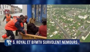 Inondations: Ségolène Royal et BFMTV survolent Nemours en hélicoptère