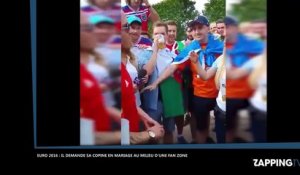 Euro 2016 : Un supporter demande sa copine en mariage au milieu d’une fan zone (Vidéo)