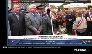 Magnanville – Policier assassinés : François Hollande et Manuel Valls observent une minute de silence émouvante (Vidéo)