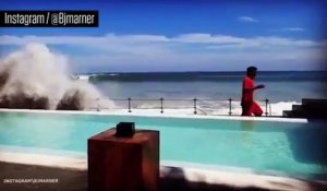Des vagues impressionnantes frappent le sud de Bali en Indonésie