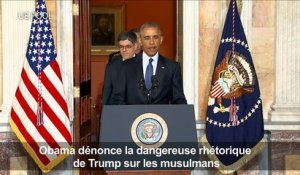 Obama dénonce la rhétorique de Trump sur les musulmans