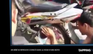 Inde : Des passants sauvent un bébé coincé dans une roue de moto (Vidéo)