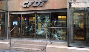 Le siège de la CFDT vandalisé: les images choc