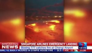 Un avion de Singapore Airlines prend feu après un atterrissage d'urgence