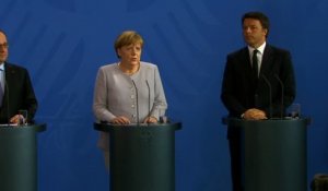 Déclaration commune avec Mme Angela Merkel, Chancelière de la République fédérale d’Allemagne et M. Matteo Renzi, Président du Conseil des ministres de la République italienne