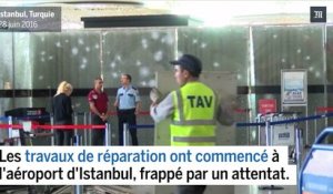 Les dégâts dans l'aéroport d'Istanbul après l'attentat