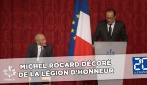 Michel Rocard décoré de la Grand Croix de la Légion d'honneur par François Hollande