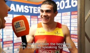 L'athlète Bruno Hortelano apprend qu'il est champion d'Europe