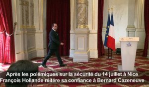 Bernard Cazeneuve "a toute ma confiance" assure François Hollande