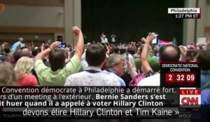 Convention démocrate perturbée : Bernie Sanders hué quand il appelle à voter Hillary Clinton