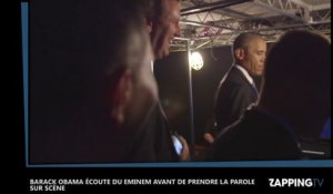 Barack Obama écoute du Eminem avant de prendre la parole sur scène