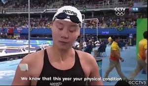 La réaction amusante de la nageuse Fu Yuanhui aux JO 2016