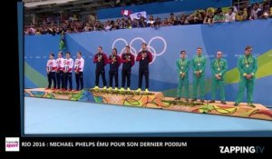 JO de Rio 2016 : Michael Phelps au bord des larmes pour le dernier podium de sa carrière (Vidéo)