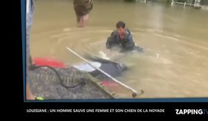 Louisiane : Une femme et son chien sauvés de la noyade au dernier moment, les images chocs (Vidéo)
