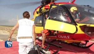 Les hélicoptères de la sécurité civile au secours des nageurs