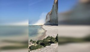 Un impressionnant éboulement de falaise en Seine-Maritime