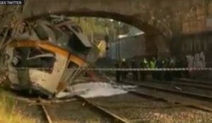 Images de l'accident de train en Espagne