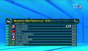 Natation (F) 50m nage libre S10 : 5e place et record de France pour Elodie Lorandi