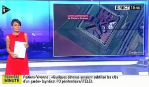 Mutinerie en cours au sein de la prison de Poitiers-Vivonne: Un bâtiment en feu