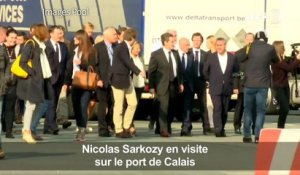 Nicolas Sarkozy en visite au port de Calais