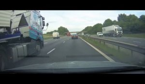 Un conducteur irresponsable provoque un accident sur une autoroute