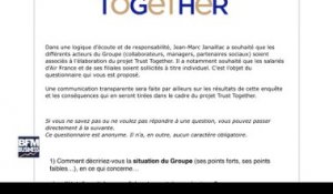 Air France distribue un questionnaire à ses salariés dans le cadre du projet Trust Together