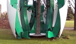 Cette machine permet de déplacer les arbres sans avoir à les couper vers le bas