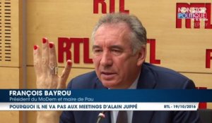 François Bayrou explique pourquoi il ne participe pas aux meetings d’Alain Juppé