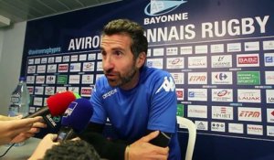 L'entraîneur de l'Aviron Bayonnais Vincent Etcheto évoque le match face au Racing