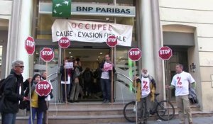 À Marseille, ATTAC investit une agence de la BNP pour dénoncer l'évasion fiscale