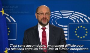 "C'est un moment difficile" pour les relations UE/USA (Schulz)