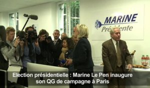 Marine Le Pen inaugure son QG de campagne à Paris