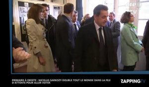 Primaire à droite : Nicolas Sarkozy double tout le monde pour aller voter